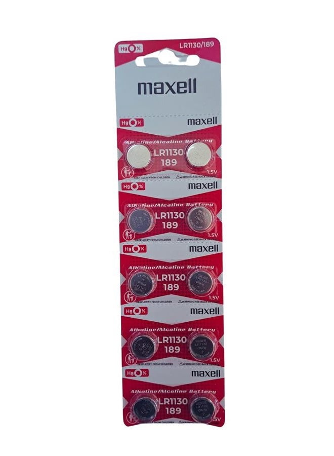 Maxell LR1130 10 Alkaline Batteries - Image 1