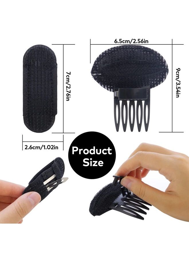 NAIHOD 6 Pcs Volume Hair Base Set Puff Hair Head Cushion Styling Insert Braid Tool Invisible Fluffy Hair Pad Bump up Comb Clip Sponge Bun Hair Pad Fluffy Hairstyle Tools Accessories for Women Girl - Image 3