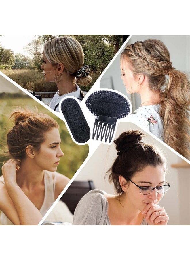 NAIHOD 6 Pcs Volume Hair Base Set Puff Hair Head Cushion Styling Insert Braid Tool Invisible Fluffy Hair Pad Bump up Comb Clip Sponge Bun Hair Pad Fluffy Hairstyle Tools Accessories for Women Girl - Image 5