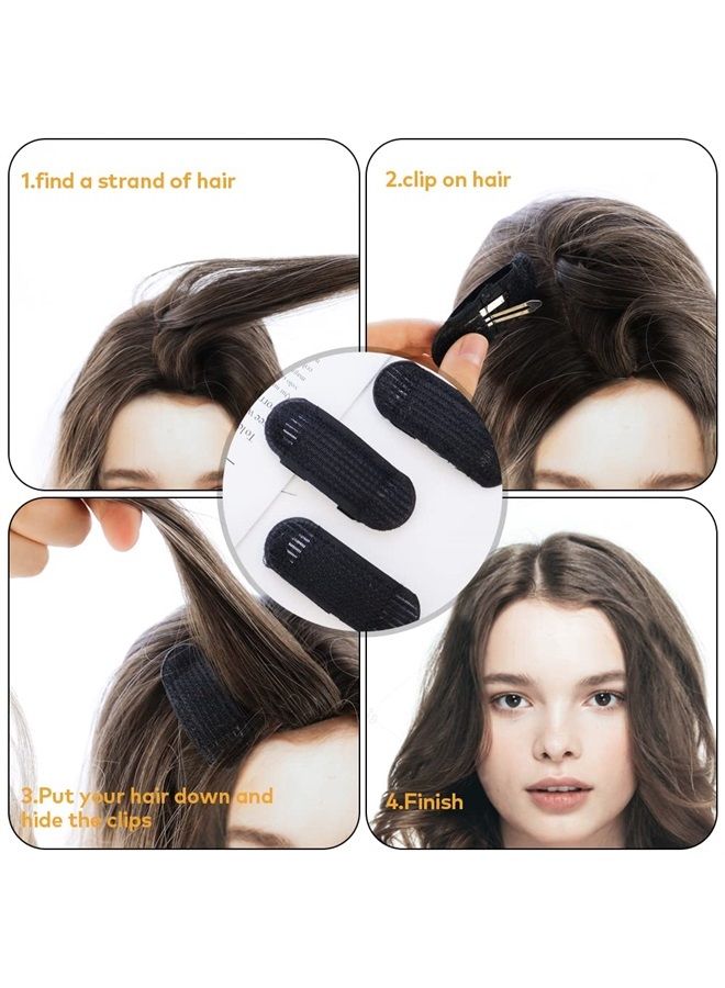 NAIHOD 6 Pcs Volume Hair Base Set Puff Hair Head Cushion Styling Insert Braid Tool Invisible Fluffy Hair Pad Bump up Comb Clip Sponge Bun Hair Pad Fluffy Hairstyle Tools Accessories for Women Girl - Image 2