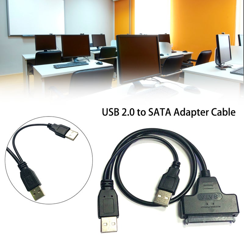 USB 2.0 to SATA Adapter Hard Drive Connection And Converter Cable Black - Image 4