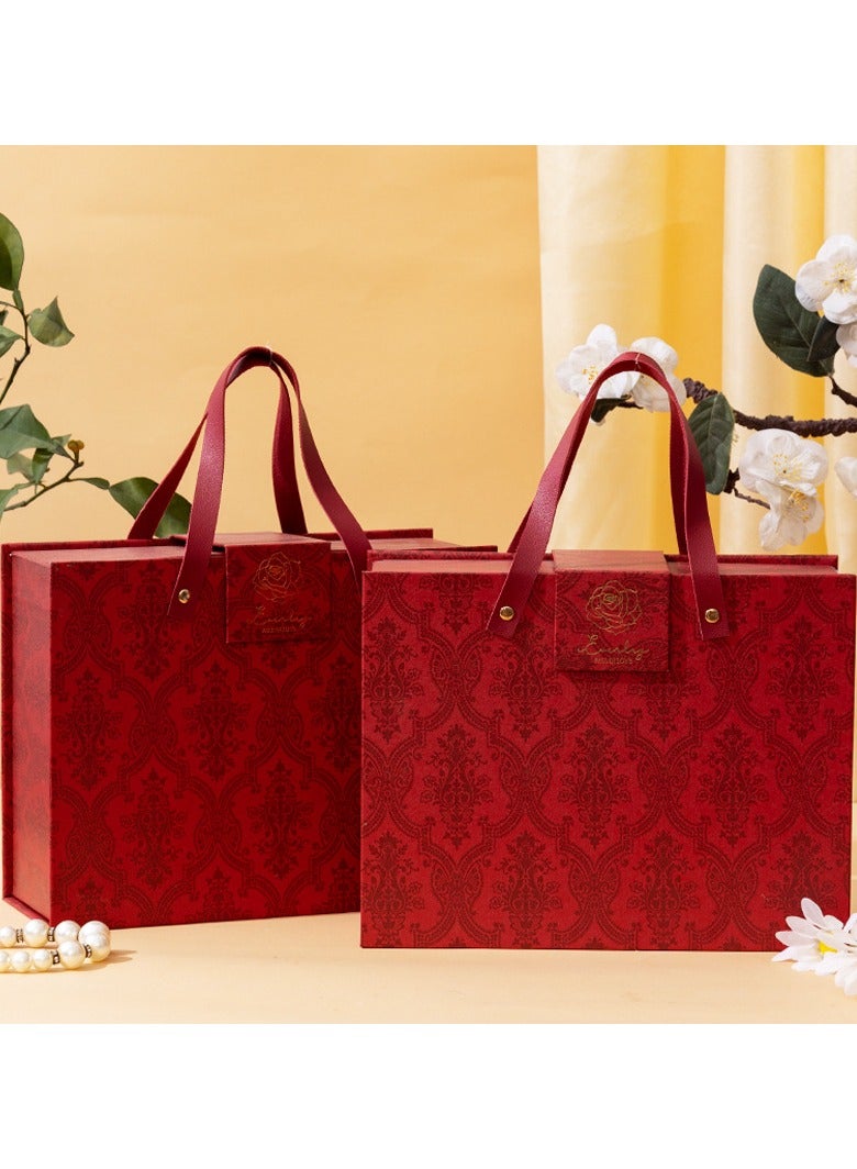 PEI  AN Luxury Embellished Gift Box – Premium Leather Handle Empty Gift Box for Weddings, Birthdays & Special Occasions(1 Pieces)  - Image 2