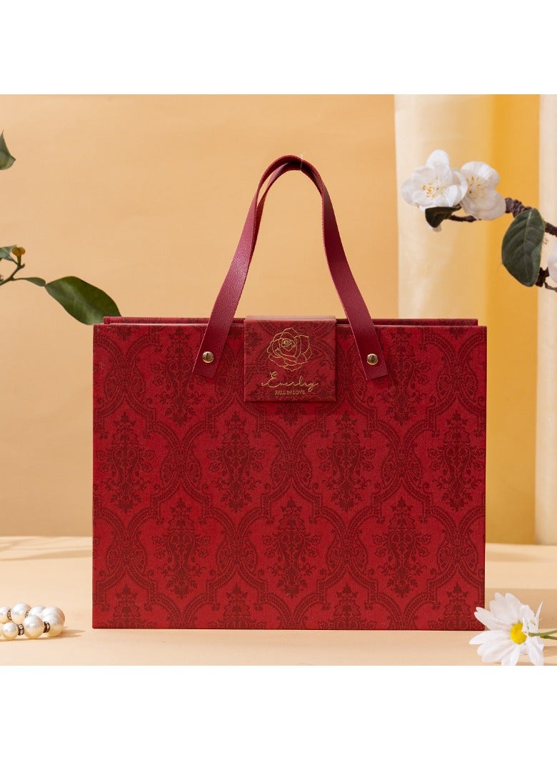 PEI  AN Luxury Embellished Gift Box – Premium Leather Handle Empty Gift Box for Weddings, Birthdays & Special Occasions(1 Pieces)  - Image 1