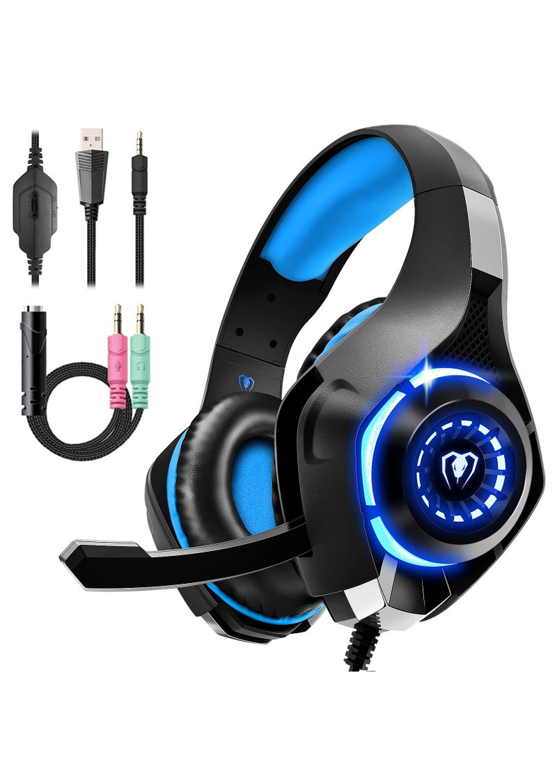 Multi-Platform Gaming Headset for PS4, PS5, Xbox One, Switch, and PC - Noise Cancelling Over-Ear Headphones with Microphone for Mac and Laptop, Featuring Deep Bass Stereo Sound. - Image 1
