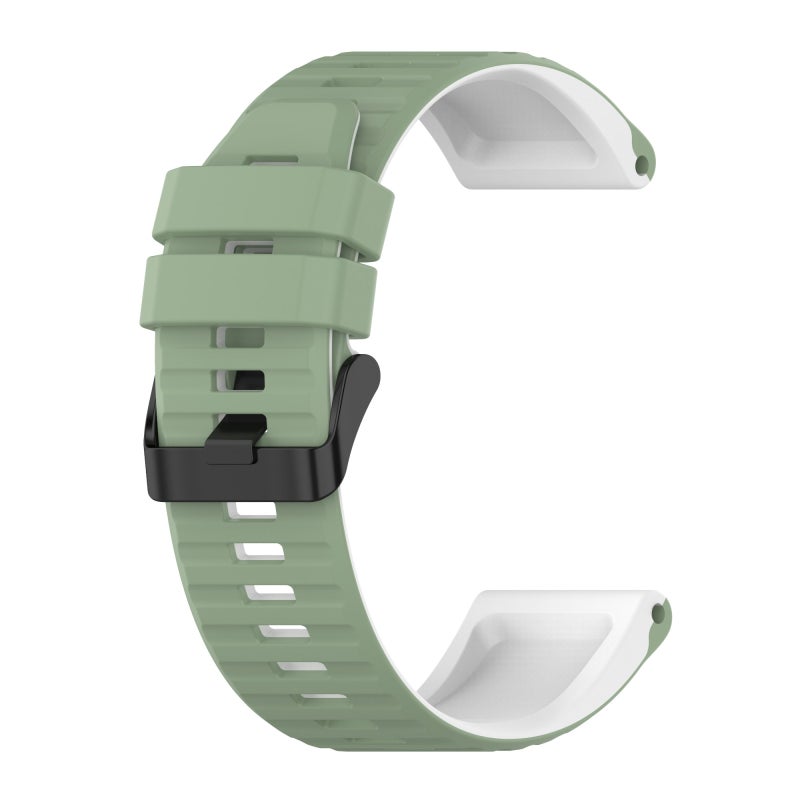 S-TOP For Garmin Instinct 2 Solar Sports Mixing Color Silicone Watch Band(Light Green+White) - Image 1