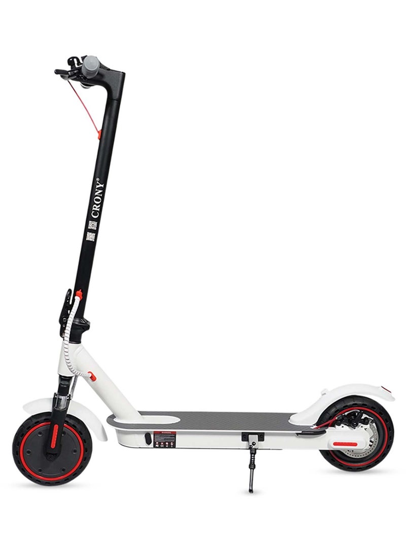 كروني سكوتر كهربائي M365 عالي السرعة بنظام تعليق، محرك 250 واط، سرعة 25-45 كم/ساعة، بطارية 36 فولت/7.8 أمبير/ساعة، مدى 10-25 كم، نظام تعليق أمامي، فرامل قرصية خلفية، هيكل من سبائك الألومنيوم، أقصى حمولة 100 كجم، مصباح أمامي LED، اتصال بالتطبيق، سكوتر كهربائي قابل للطي والحمل للبالغين والأطفال، سكوتر كهربائي للتنقل والترفيه، سكوتر كهربائي طويل المدى سهل الطي، لوح تزلج خفيف الوزن وعالي الأداء، أبيض - Image 1