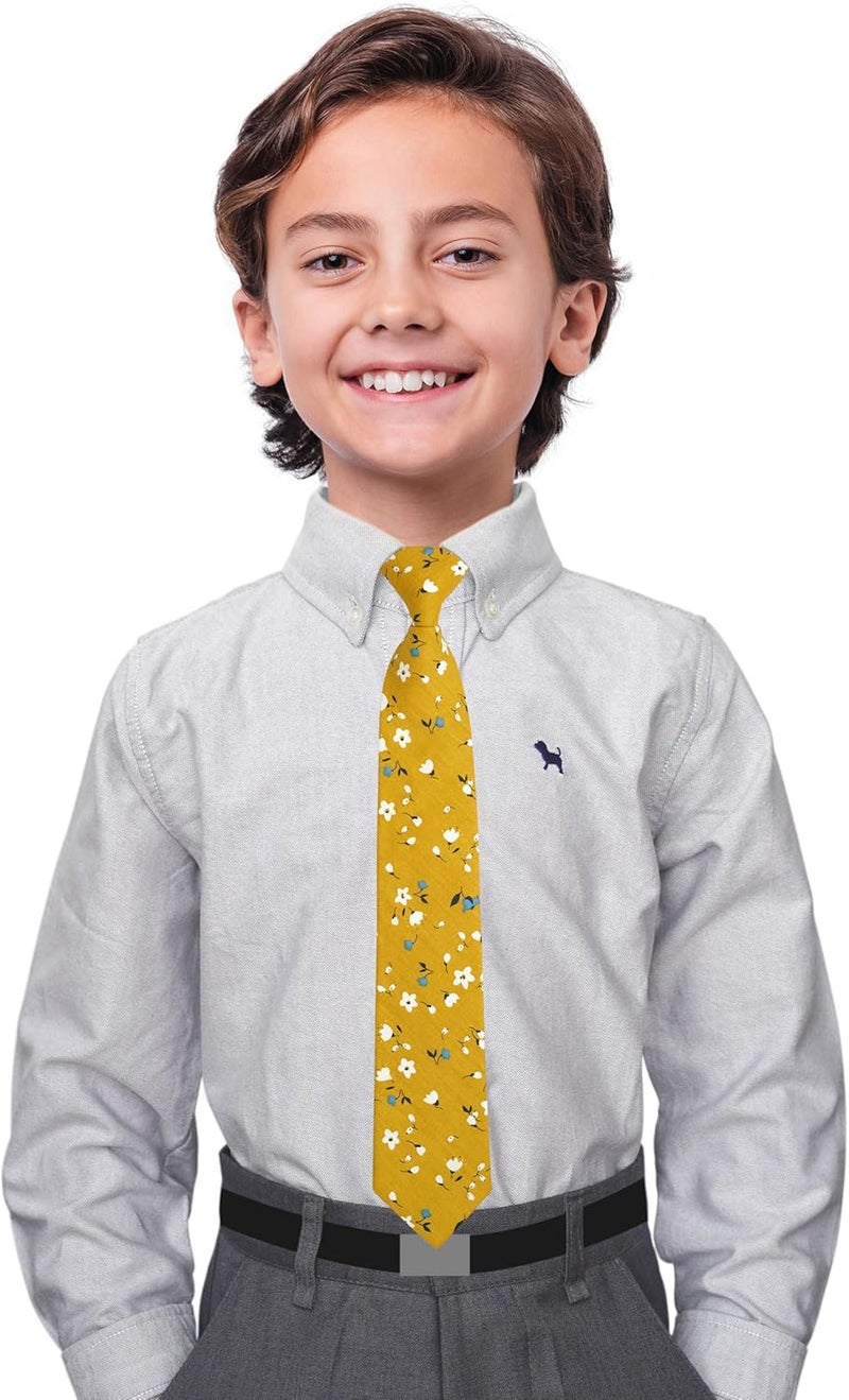 BELLUNO Boys' Floral Ties, Hook and Loop Pre-tied Flower Ties for Little Kids and Pre-teens - Image 2