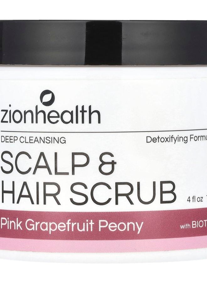 Zion Health Scalp & Hair Scrub with Biotin Pink Grapefruit Peony 4 fl oz (118 ml) 