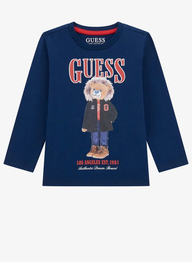 GUESS Kids Slogan Crew neck T-Shirt
