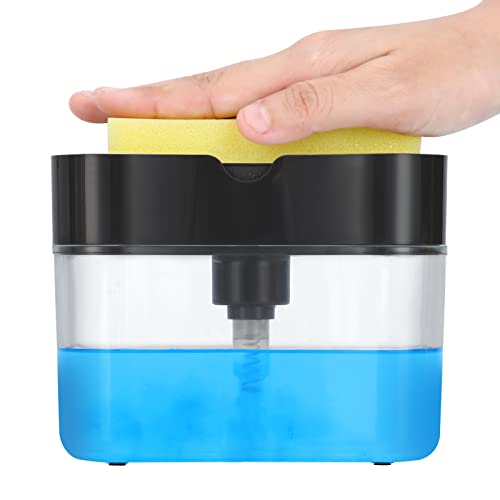 LIFEEZY Premium Quality Dish Soap Dispenser - Countertop Kitchen Soap Dispenser, Sink Dish Washing Soap Dispenser 13 Ounces (Sponge Included) - Image 1