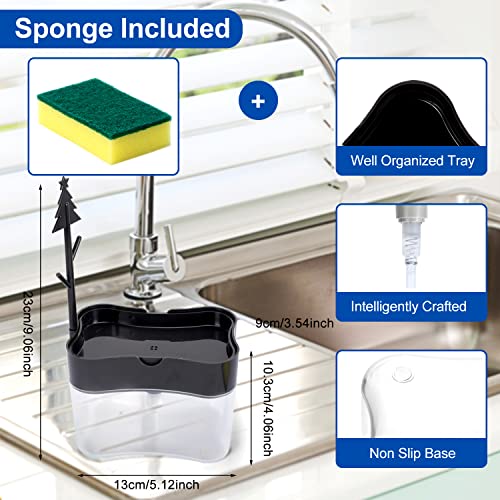LIFEEZY Premium Quality Dish Soap Dispenser - Countertop Kitchen Soap Dispenser, Sink Dish Washing Soap Dispenser 13 Ounces (Sponge Included) - Image 2