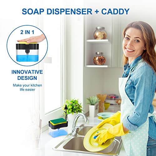 LIFEEZY Premium Quality Dish Soap Dispenser - Countertop Kitchen Soap Dispenser, Sink Dish Washing Soap Dispenser 13 Ounces (Sponge Included) - Image 4