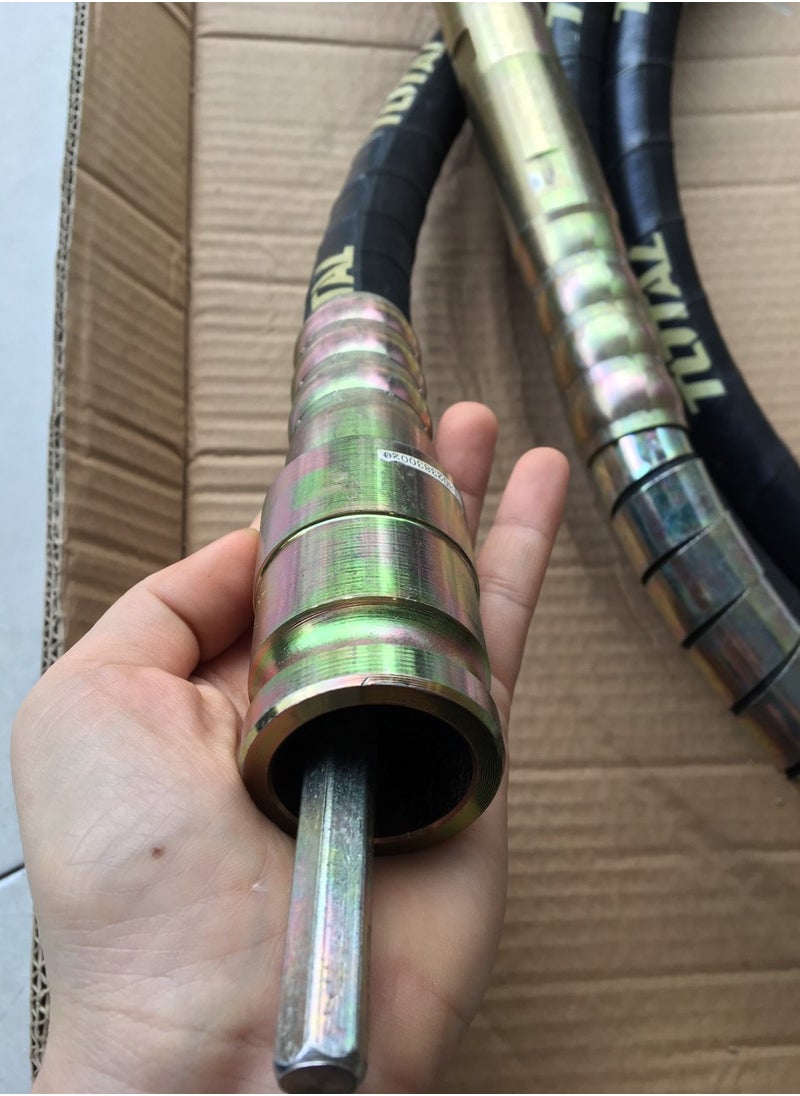 TOTAL - Total Vibrator Poker 38mm – 465mm Head Length, 6m Flexible Hose, 200Hz Vibration Frequency, HEX Coupling – Ideal for Concrete Vibrating – Compatible with TP630-12 & TP630-22 - Image 1