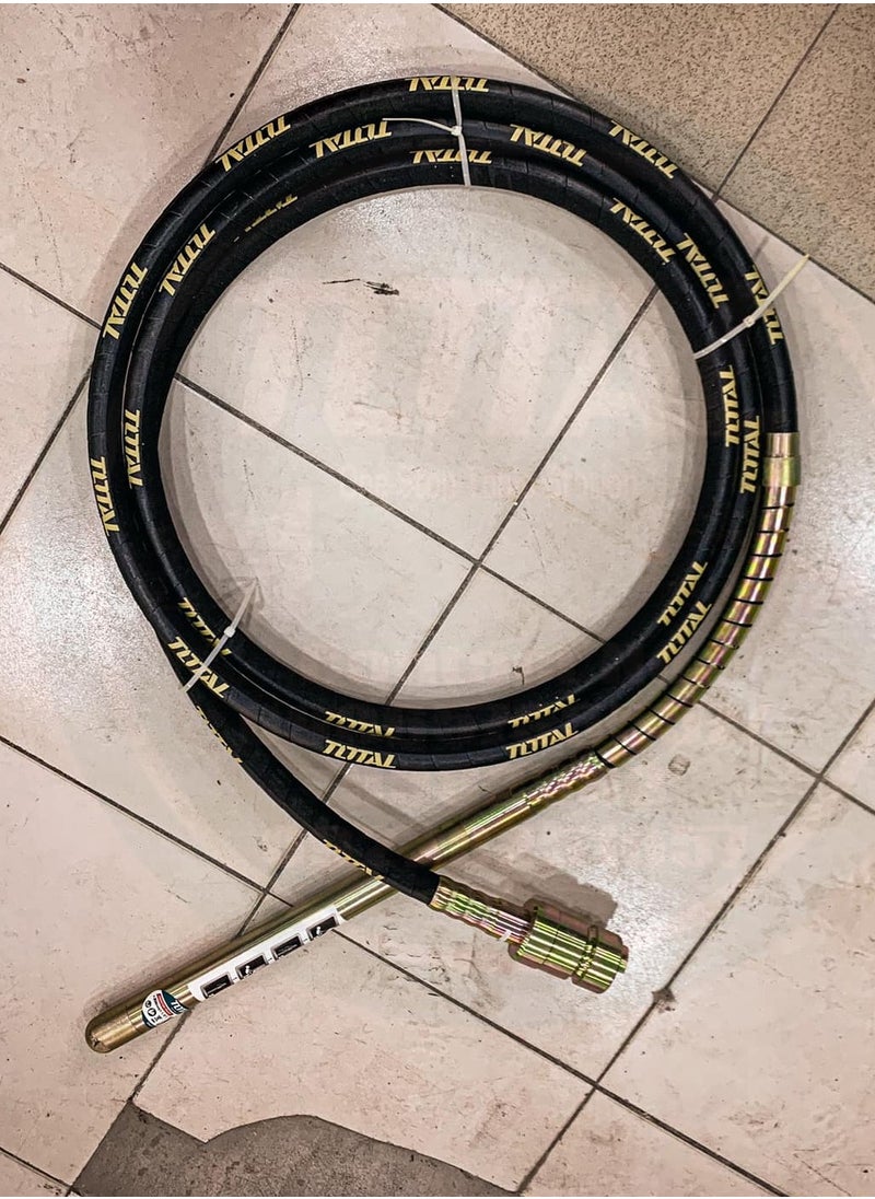 TOTAL - Total Vibrator Poker 38mm – 465mm Head Length, 6m Flexible Hose, 200Hz Vibration Frequency, HEX Coupling – Ideal for Concrete Vibrating – Compatible with TP630-12 & TP630-22 - Image 1