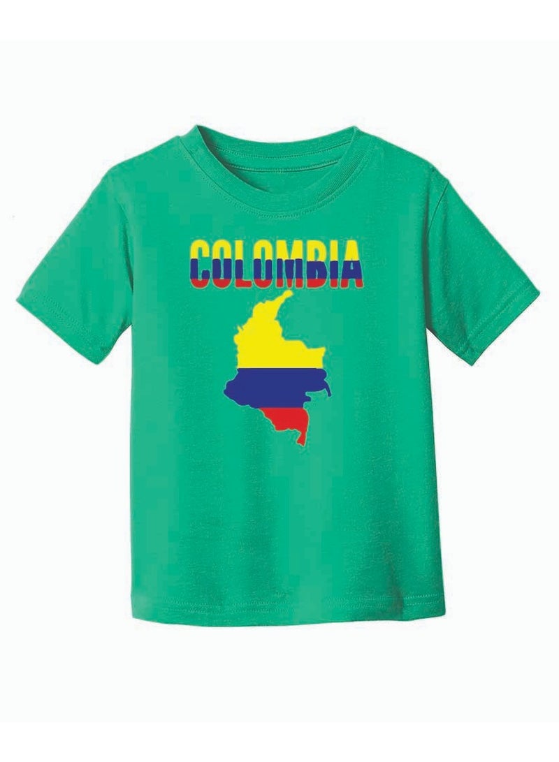 Colombia Kids Girls Tshirt - Round Neck Short Sleeve Cotton T-Shirt - Perfect for Young Colombian Explorer - Great Gift for Travelers  - Image 4