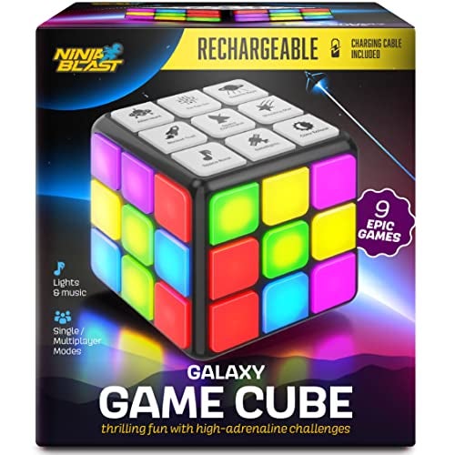 Ninja Blast Rechargeable Game Activity Cube Toys for Boys and Girls 9 Fun Brain Memory Games Birthday Gifts for Age 6 7 8 9 10 11 12 Year Old Kids Teens Best Boy Toy Gift Ideas - Image 1