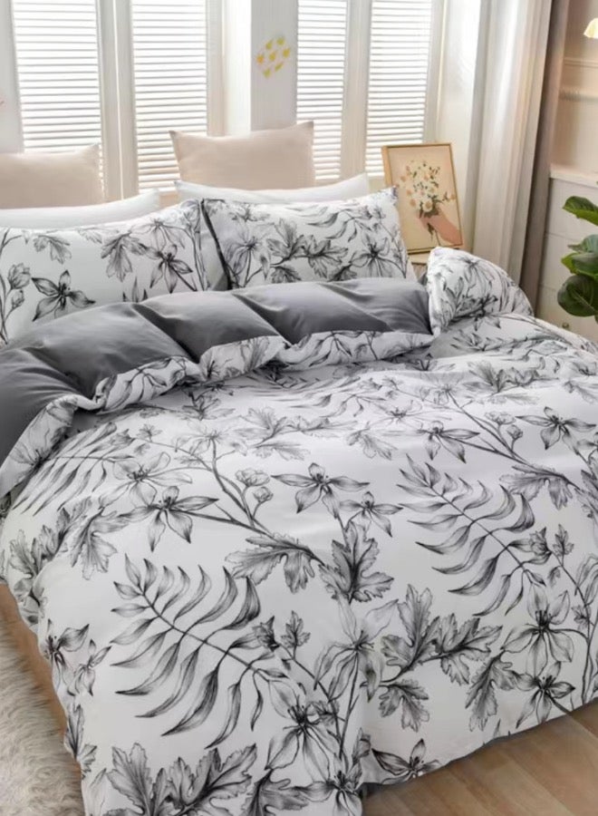 LUNA Home King size 6 piece bedding set with gray leaf pattern, very soft quality. - Image 3