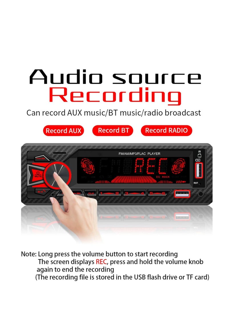 Single DIN Car Stereo Receiver with Push to Talk Assistant, Locate and find a car, Dual Bluetooth, Hands Free Calling AM/FM Radio, USB Playback and Charging
