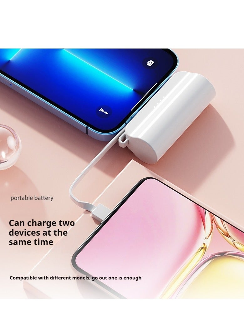 GEEK SPACE 2 In 1 Mini Universal Portable Charger Wireless Power Bank Type-c 5000mAh Fast Phone Charging Power Bank  For iPhone, Samsung S23 Series, Note20 Series, LG, Huawei, iPad, AirPods, And More - Image 3