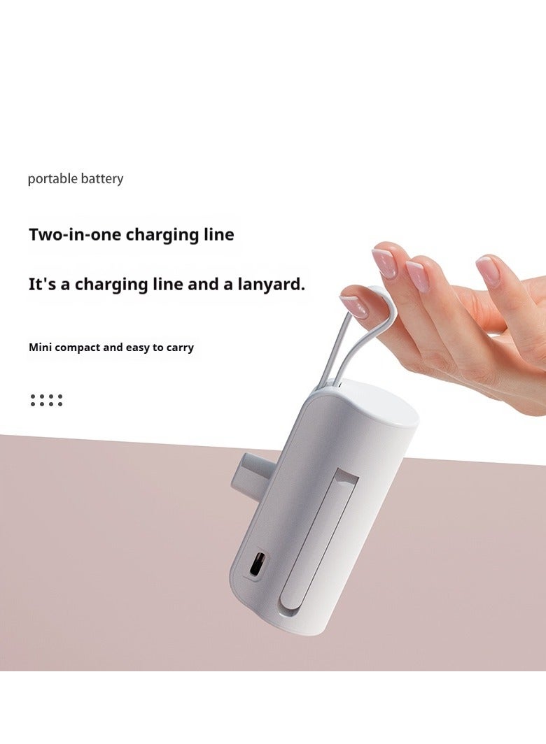 GEEK SPACE 2 In 1 Mini Universal Portable Charger Wireless Power Bank Type-c 5000mAh Fast Phone Charging Power Bank  For iPhone, Samsung S23 Series, Note20 Series, LG, Huawei, iPad, AirPods, And More - Image 4