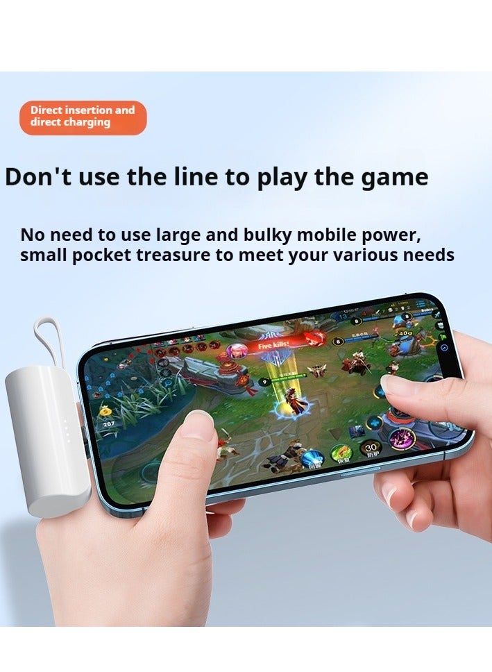GEEK SPACE 2 In 1 Mini Universal Portable Charger Wireless Power Bank Type-c 5000mAh Fast Phone Charging Power Bank  For iPhone, Samsung S23 Series, Note20 Series, LG, Huawei, iPad, AirPods, And More - Image 5