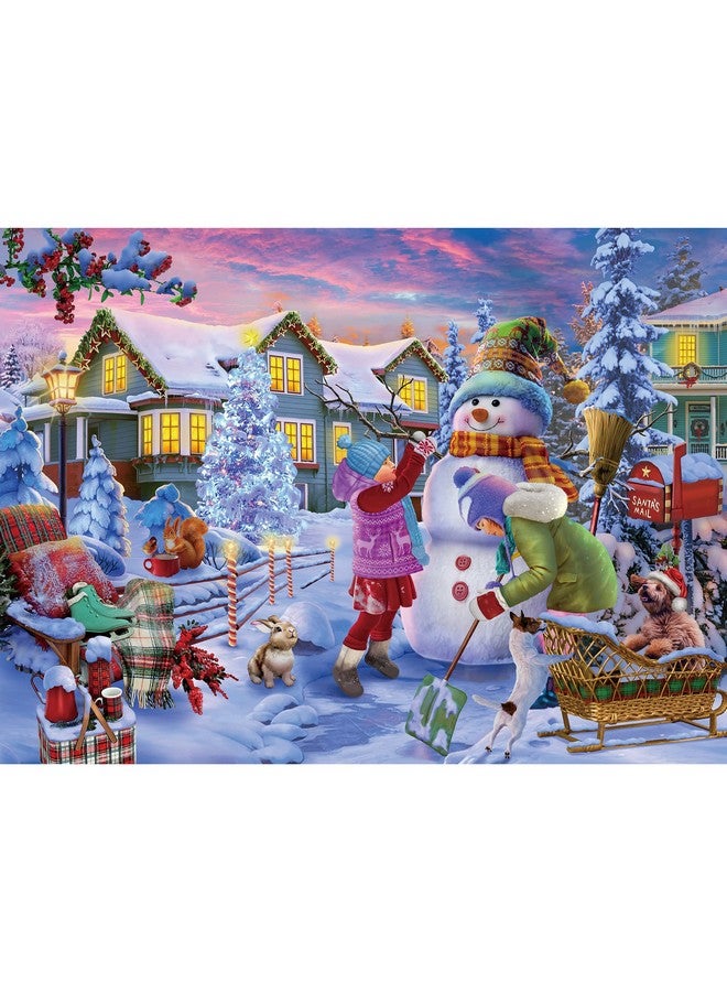 Tektalk Puzzles for Adults, 500 Piece Wooden Puzzle, Jigsaw Puzzles 500 Pieces for Teens & Adults - Snowman Stacking - Image 1
