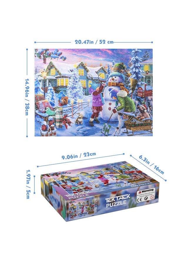 Tektalk Puzzles for Adults, 500 Piece Wooden Puzzle, Jigsaw Puzzles 500 Pieces for Teens & Adults - Snowman Stacking - Image 2
