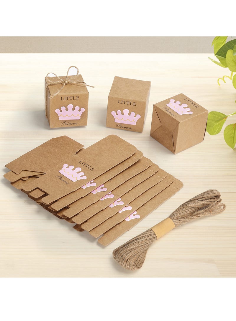 SYOSI Little Princess Kraft Paper, 50 Pack Baby Shower Favour Boxes for Girls Birthday Party Decoration/Gifting Supplies (5 x 5 x 5 cm) - Image 2