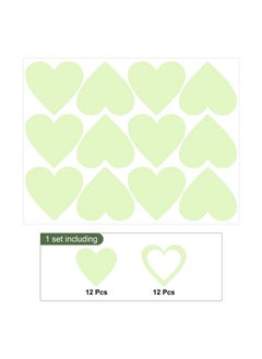 MECCANIXITY MECCANIXITY Glow in The Dark Heart Decals Decor Green Wall Stickers for Ceiling Bedroom Bedding Room 1 Set  - Image 3