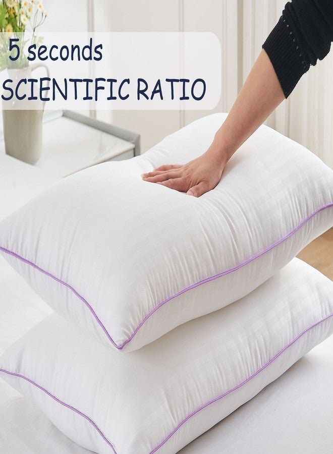 VAINOC Pillows Standard Size Set of 2,Breathable Hotel Collection Bed Pillows for Sleeping Medium Firm Down Alternative Microfiber Filled,20 x 26 Inches - Image 2