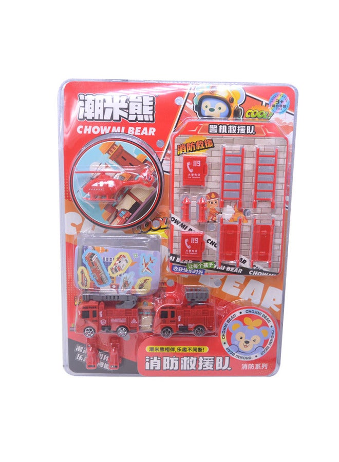 Children's Kitchen Role Play Toy Set Fishing Planting Doctor Costume Hanging Board Kit Boys Girls Pretend Play Equipment-Color:3389-199 Fire Rescue Team - Image 1