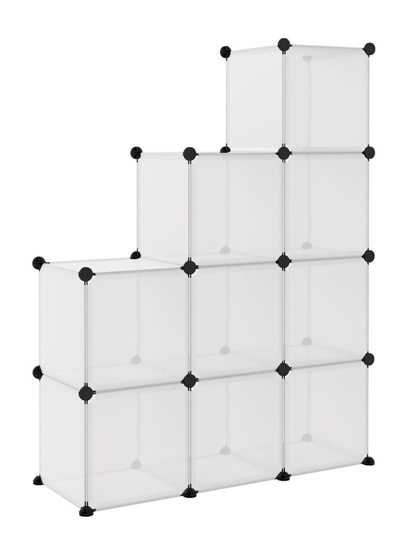 Generic 9 -Cube Plastic Shoe Storage Organizer Units, Stackable Shoe Organizing Rack, Closed Shoe Organizer Boxes Bins with Doors, Space Saving Shoe Storage Cabinet for Heels, Boots, Slippers - Image 3