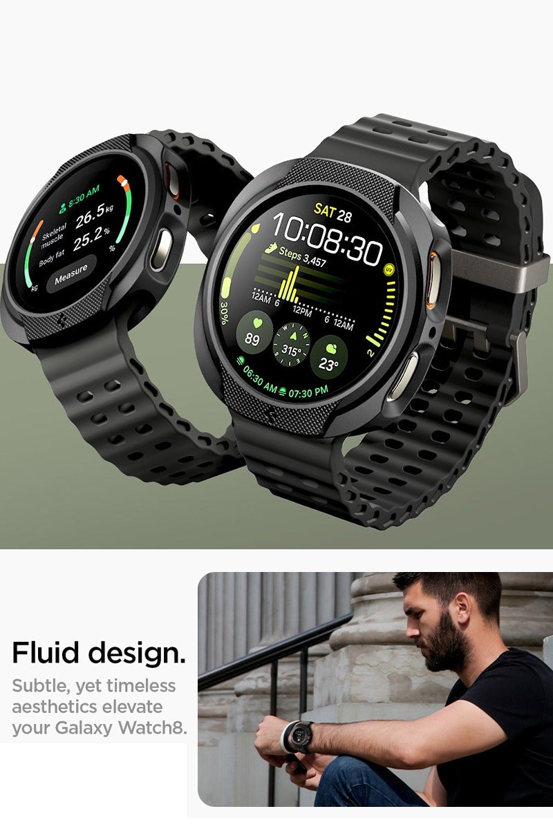 Spigen Liquid Air for Samsung Galaxy Watch 8 40mm Case Cover Flexible Lightweight TPU (2025) - Matte Black - Image 3