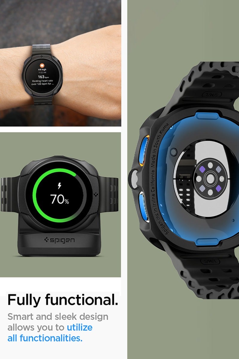 Spigen Liquid Air for Samsung Galaxy Watch 8 40mm Case Cover Flexible Lightweight TPU (2025) - Matte Black - Image 5