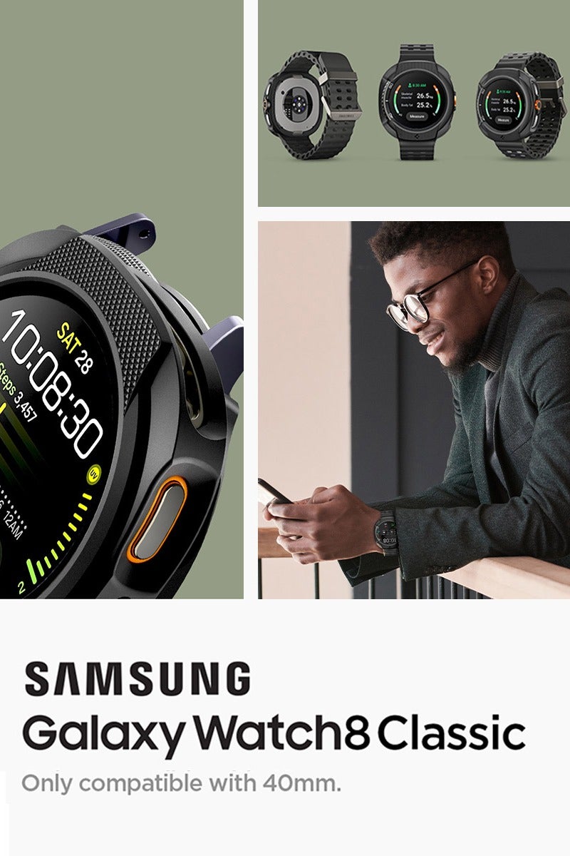 Spigen Liquid Air for Samsung Galaxy Watch 8 40mm Case Cover Flexible Lightweight TPU (2025) - Matte Black - Image 2