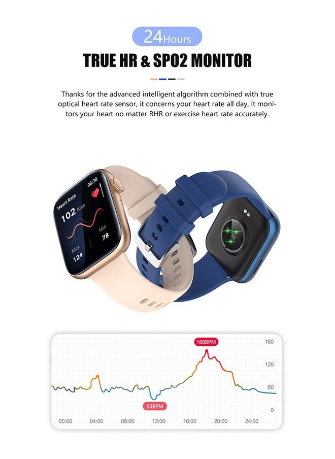 Joyeworld - P45 Hands Free Bluetooth Calling Smartwatch for IOS Android Blue - Image 1