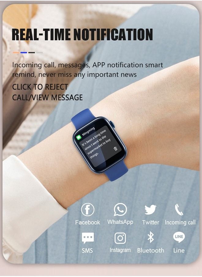 Joyeworld - P45 Hands Free Bluetooth Calling Smartwatch for IOS Android Blue - Image 1