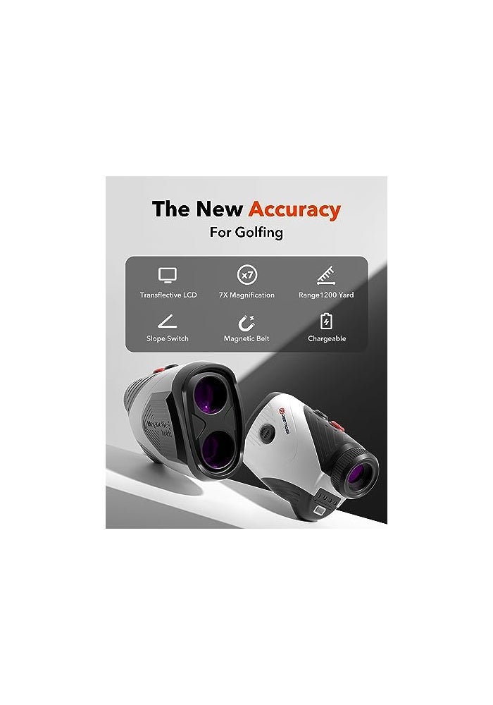 REDTIGER Golf Rangefinder with Slope Switch 1200 Yards Range Finder Golfing 7X Magnification Flag Pole Locking Vibration Rechargeable Range Finders with Magnet Stripe GolfVue Series 1 - Image 3