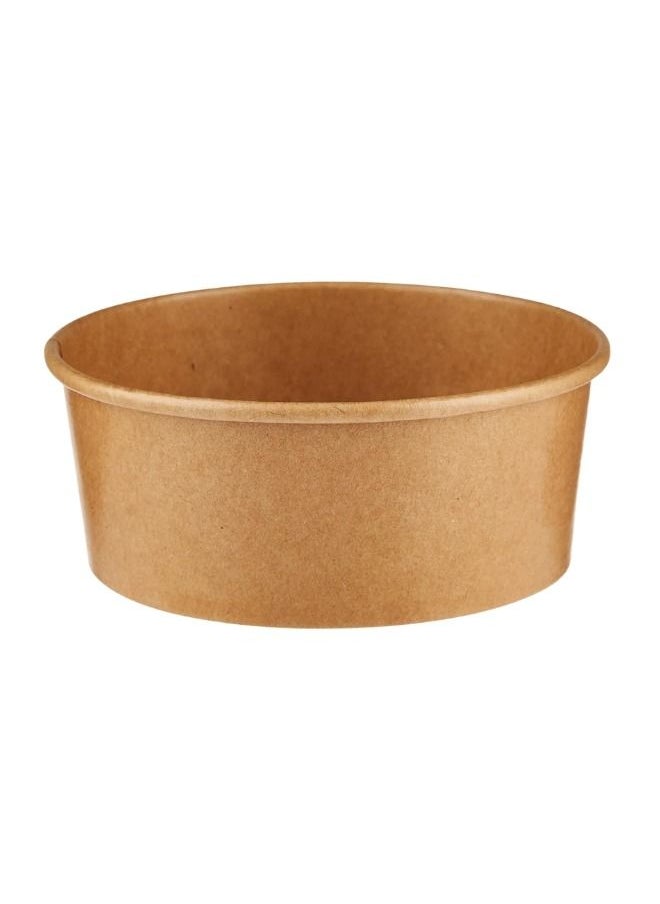 YASHTECH Kraft Paper Brown Salad Bowl with Lid, 1100 ML Eco-friendly Round Food Container, Suit for BBQ and Takeaways, Pack of 50 Pcs  - Image 2