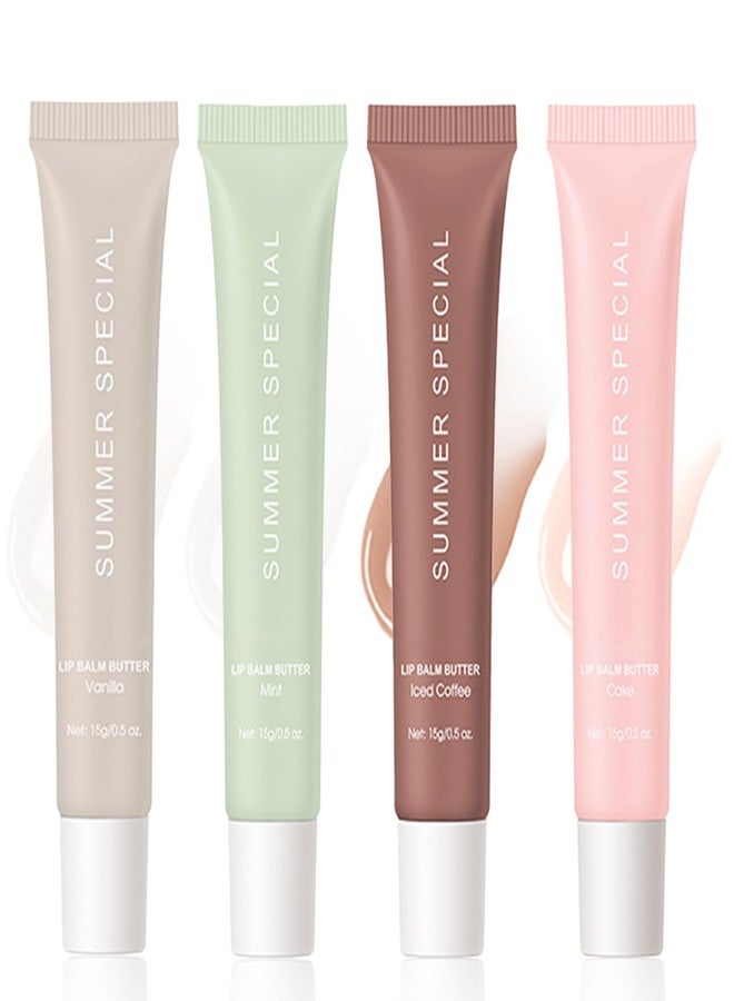Loobexery 4 Pcs Summer Special Lip Butter Balm, Special Lip Balm, With Natural Ingredients of Shea Butter & Olive Butter, Long-Lasting Hydrating Non-Sticky Lip Balm, Soothes And Softens Dry Lips - Image 1
