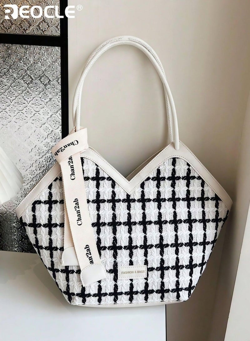 Women's Patterned Hobo Bag with Contrast Panels & Printed Strap Stylish Dual-Carry Shoulder Bag for Daily & Casual Use - Image 1