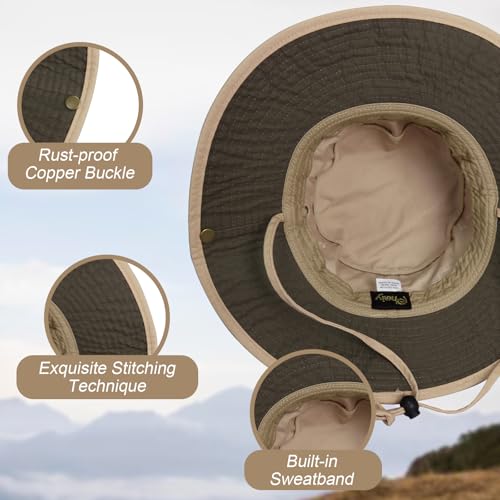 Phaiy Bucket Hat Wide Brim UV Protection Sun Hat Boonie Hats Fishing Hiking Safari Outdoor Hats for Men and Women - Image 3