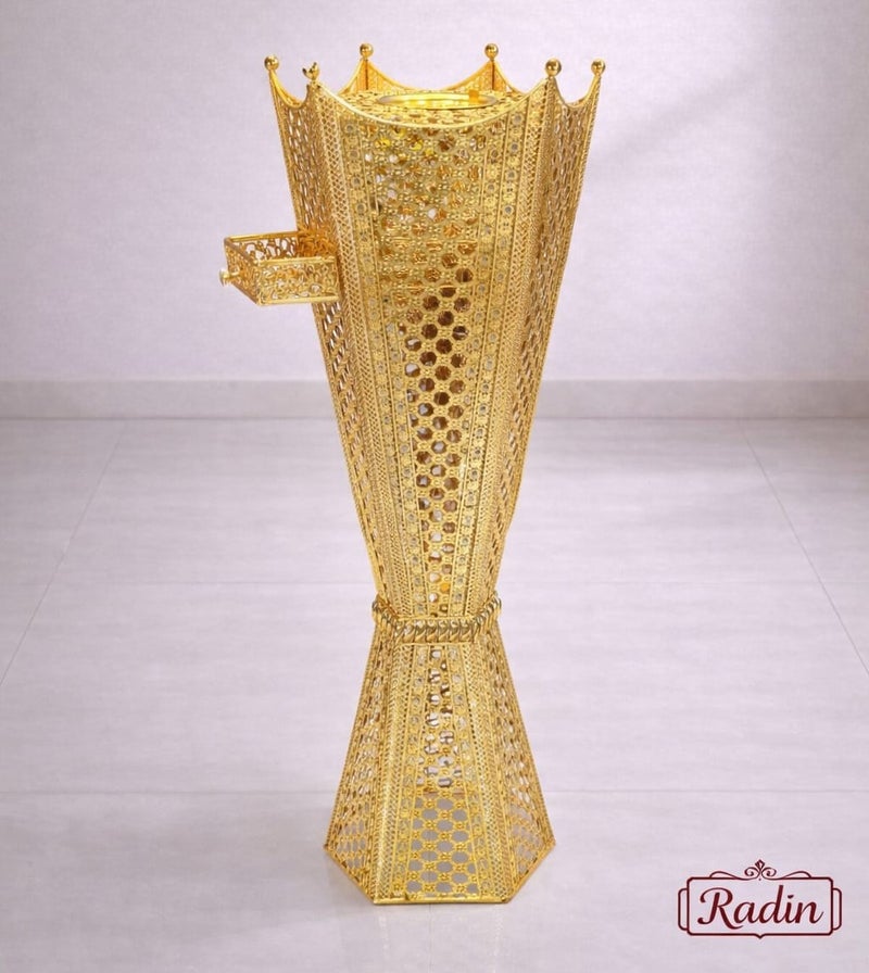 Radin Large Size Bakhoor Incense Burner Floor Stand – Traditional Charcoal Oud Burner Decorative Mabkhara For Home Majlis And Events  Height 100 Cm - Image 2