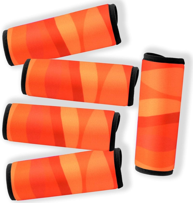 Gowraps 5 Pack Neoprene Luggage Handle Wraps for Suitcase Travel Luggage Tags/Identifiers/Marker/Grips (2.0 Version) (Orange) - Image 1