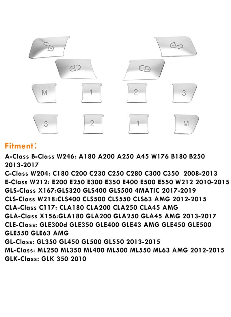 Generic W204 Chrome Lock Unlock Button Stickers for Mercedes Benz Interior Decoration Seat Memory Door Switch Trim Cover for GLK ML GL A B C E C117 GLA CLA CLS W218 X156 GLE GL GLS  - Image 4