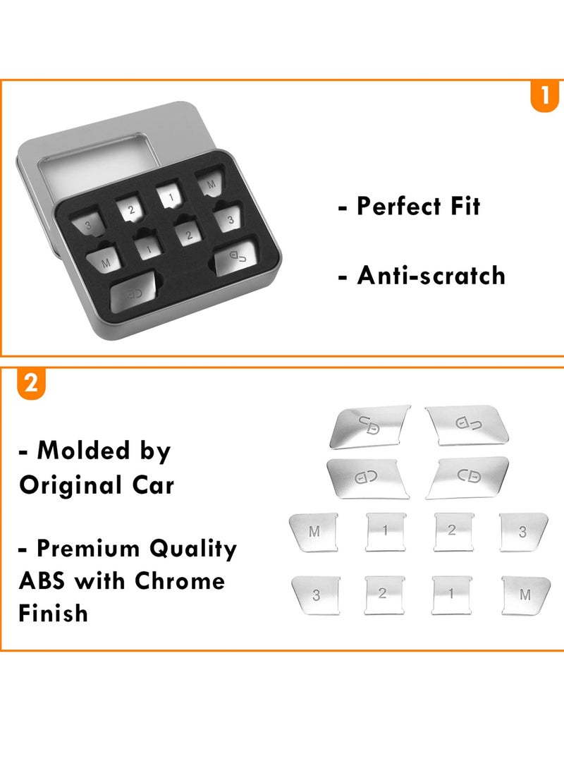 Generic W204 Chrome Lock Unlock Button Stickers for Mercedes Benz Interior Decoration Seat Memory Door Switch Trim Cover for GLK ML GL A B C E C117 GLA CLA CLS W218 X156 GLE GL GLS  - Image 5