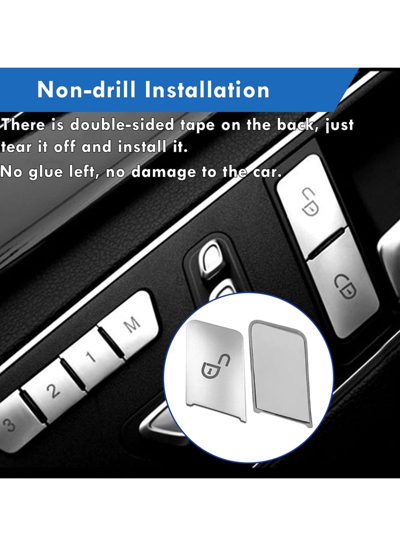 Generic W204 Chrome Lock Unlock Button Stickers for Mercedes Benz Interior Decoration Seat Memory Door Switch Trim Cover for GLK ML GL A B C E C117 GLA CLA CLS W218 X156 GLE GL GLS  - Image 2