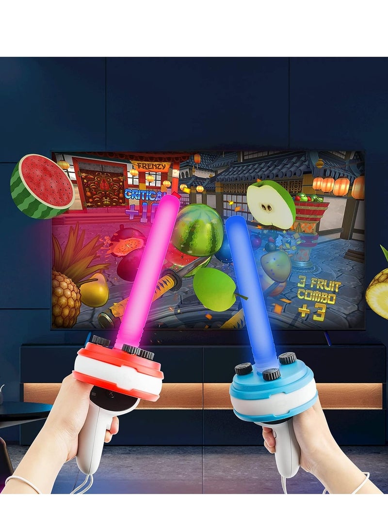 SYOSI Dual Handles Extension Grips for Oculus quest2, Controllers Playing Beat Saber Games, Enhanced Lightsabers Gaming Experience for quest 2 Accessories - Image 1