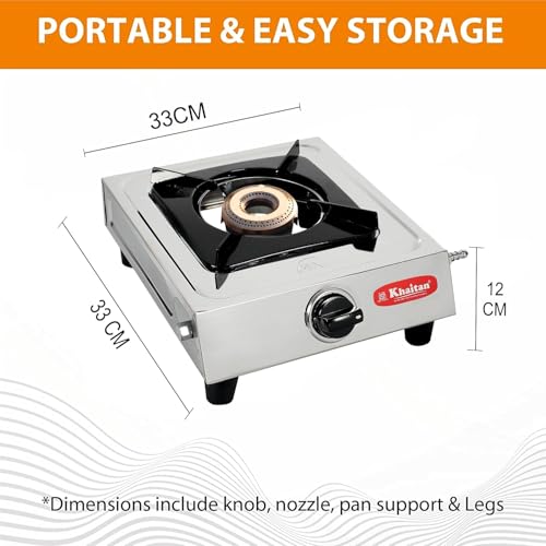 Khaitan 1 Burner Classic Stainless Steel Manual Gas Stove (1 Burners) - Image 2