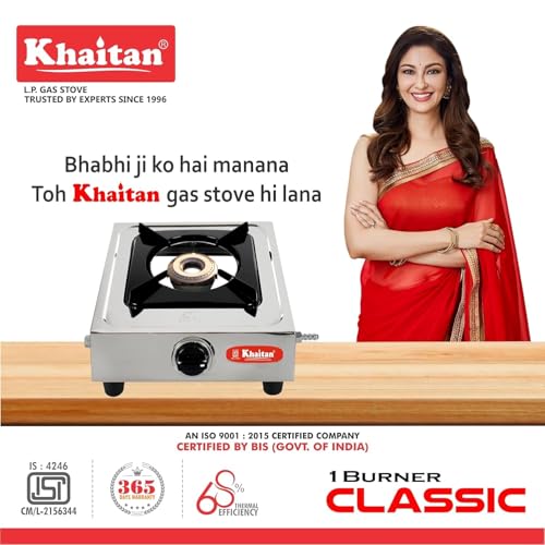 Khaitan 1 Burner Classic Stainless Steel Manual Gas Stove (1 Burners) - Image 3